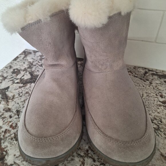 Sorel Women's Boots Size 11 Out N About Bootie Casual Gray Fur Suede Leather - Picture 1 of 7